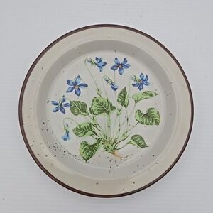 Vintage Stoneware Salad Plate Violet #202 Brown Speckle‎ Japan